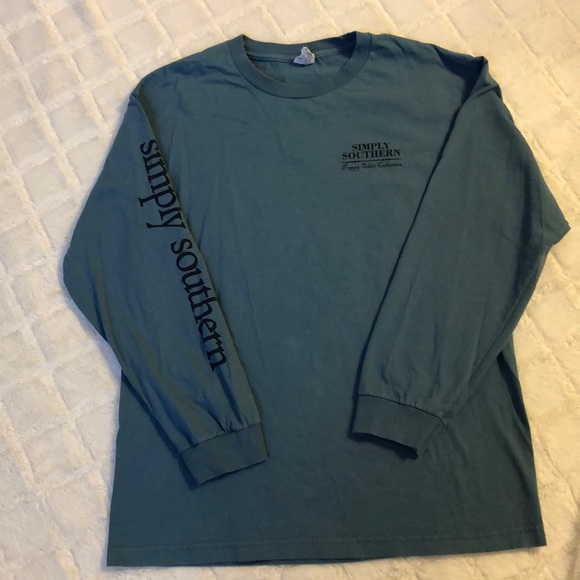 Simply Southern Tops - Long Sleeve L Simply Southern Blue